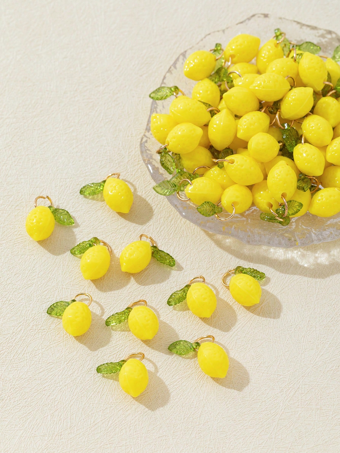 Resin Art Decor - 10Pcs 3D Lemon Resin Charms Pendants