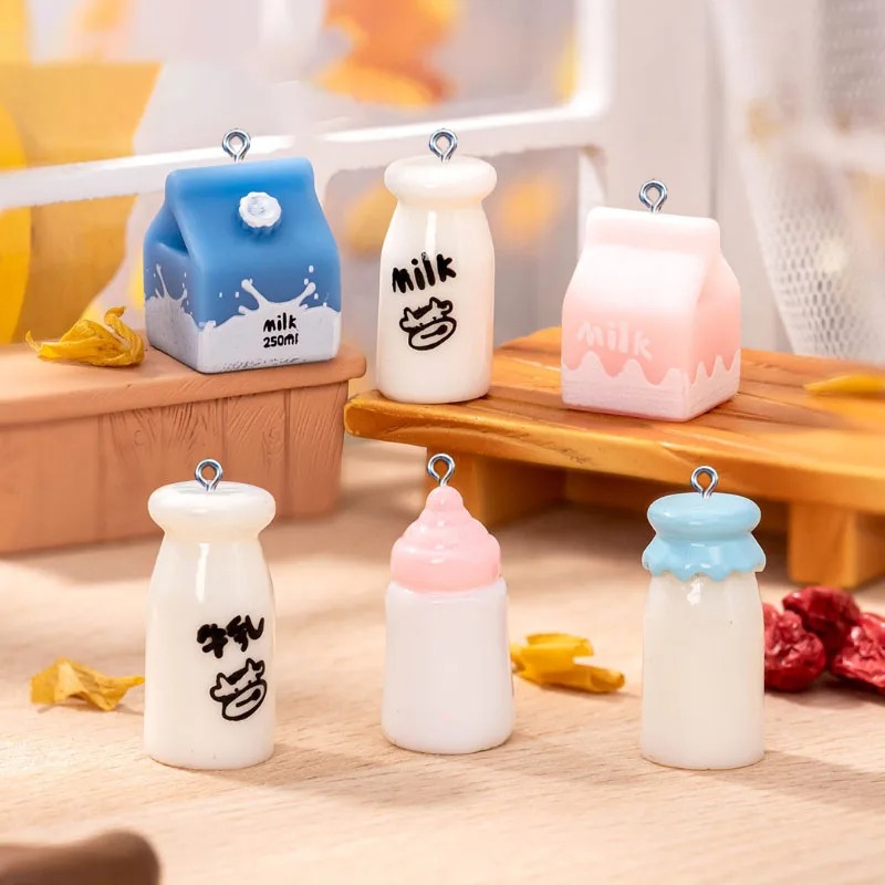 Resin Art Kits For Adults - 10Pcs Mini Milk Bottle Resin Charms