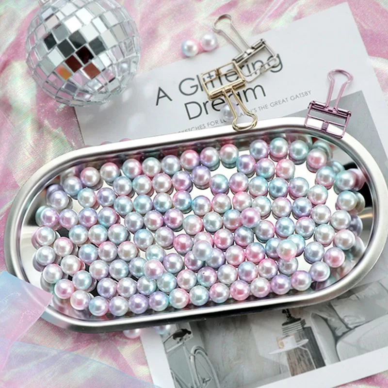 Resin Art Design For Wedding - 200Pcs Round Pearl Gradient Magic Mermaid