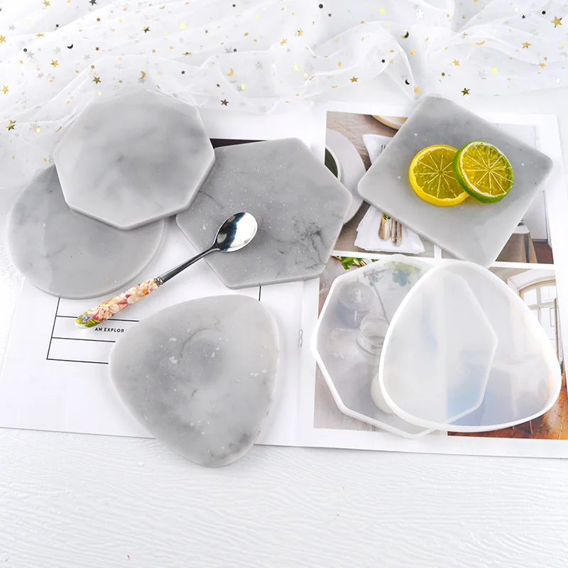 Coaster Mold Square - Multi-style Geometric Coaster Mold Triangle Round