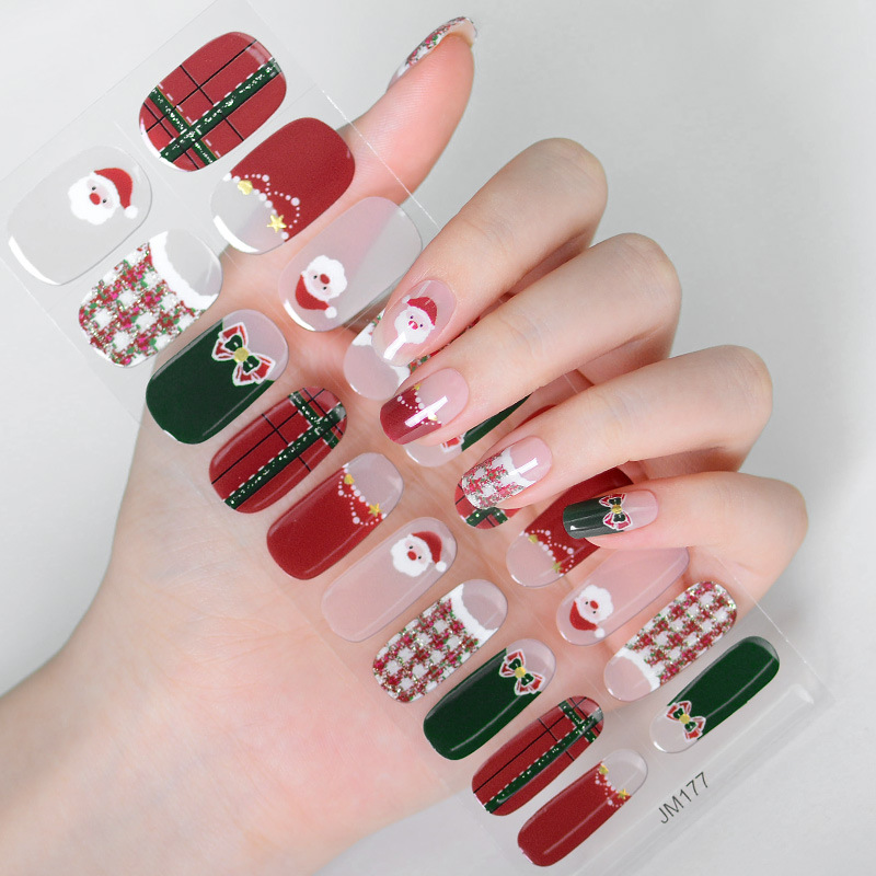 Uv Lamp Nail Resin - 20Tips Christmas Gel Nails Stickers Adhesive
