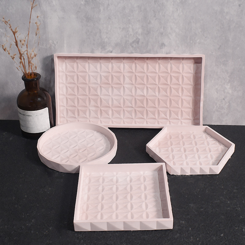 Coaster Mold Square - Storage Tray Silicone Mold DIY Round