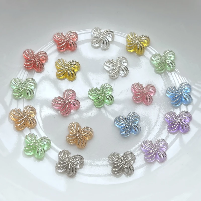 Resin Art Design For Wedding - 50pcs 10*8mm jelly colored luminescent butterfly