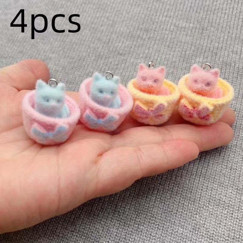 4pcs 3D plush resin cat pendan - Resin Art Kits For Adults recension och pris