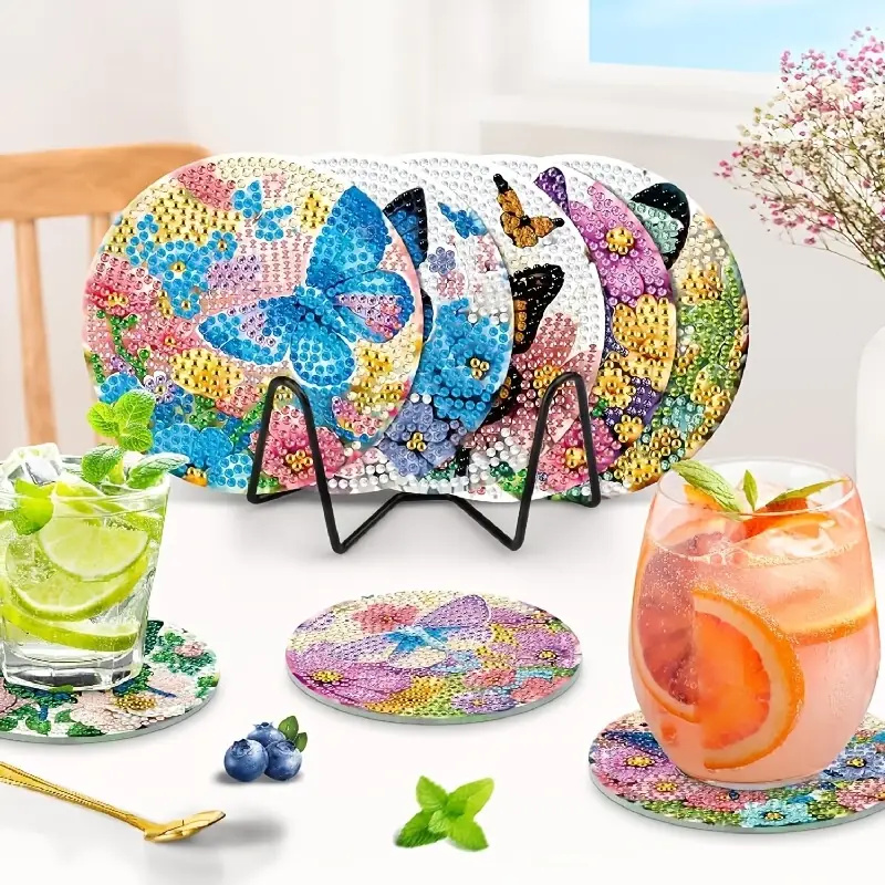 8 Pieces of Diamond Art Painti - Resin Art Coasters recension och pris