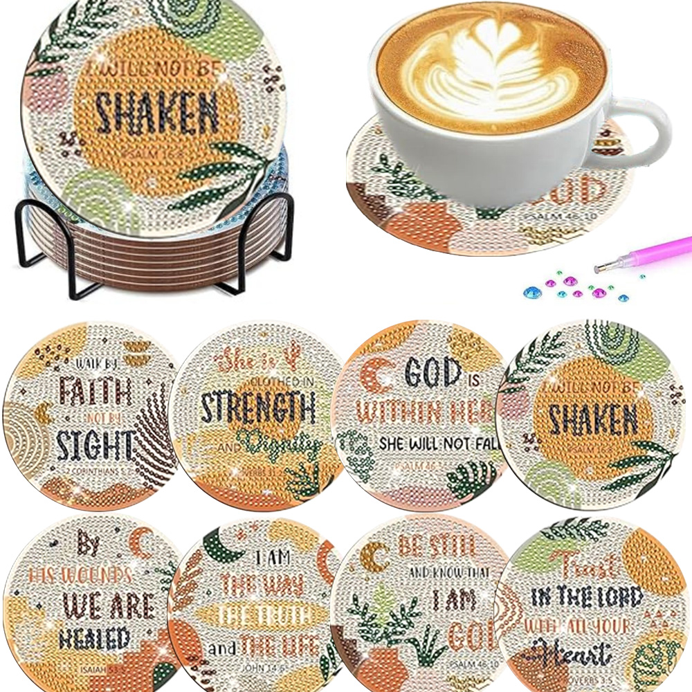 8 Pieces/Set Diamond Painting  - Resin Art Coasters recension och pris