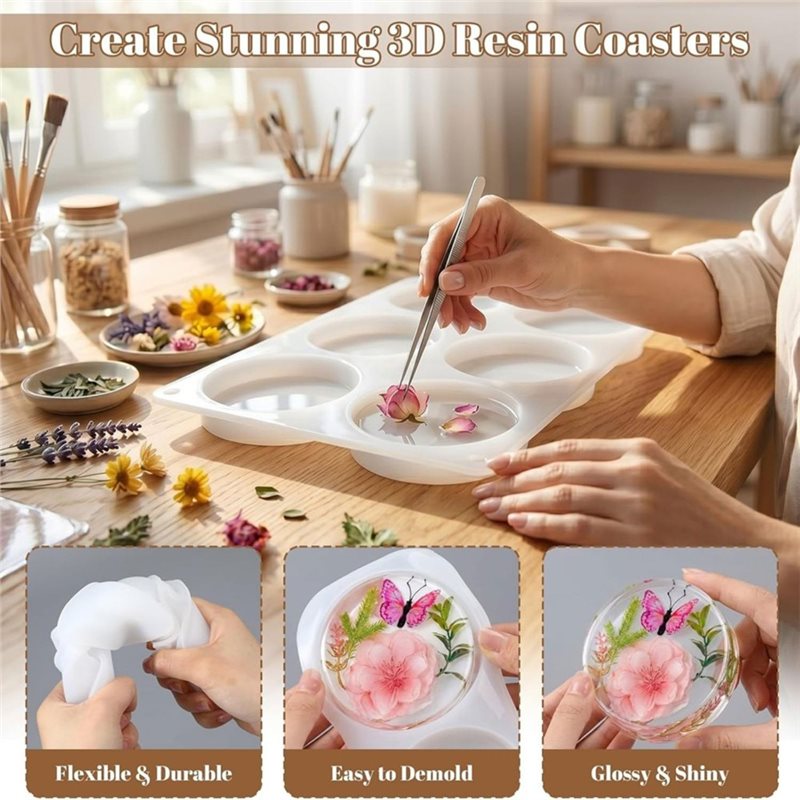 [ABFI!】 Resin Molds For DIY Ep - Resin Art Coasters recension och pris
