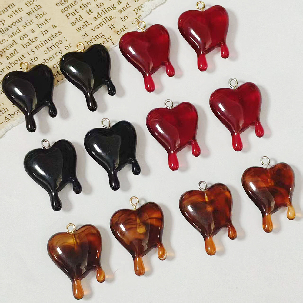 10pcs Drop Blood Heart-shaped  - Resin Art Kits For Adults recension och pris