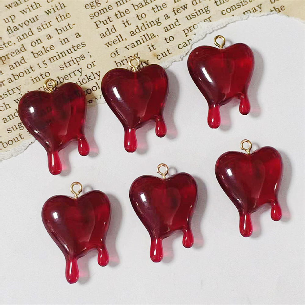 10pcs Drop Blood Heart-shaped  - Resin Art Kits For Adults recension och pris
