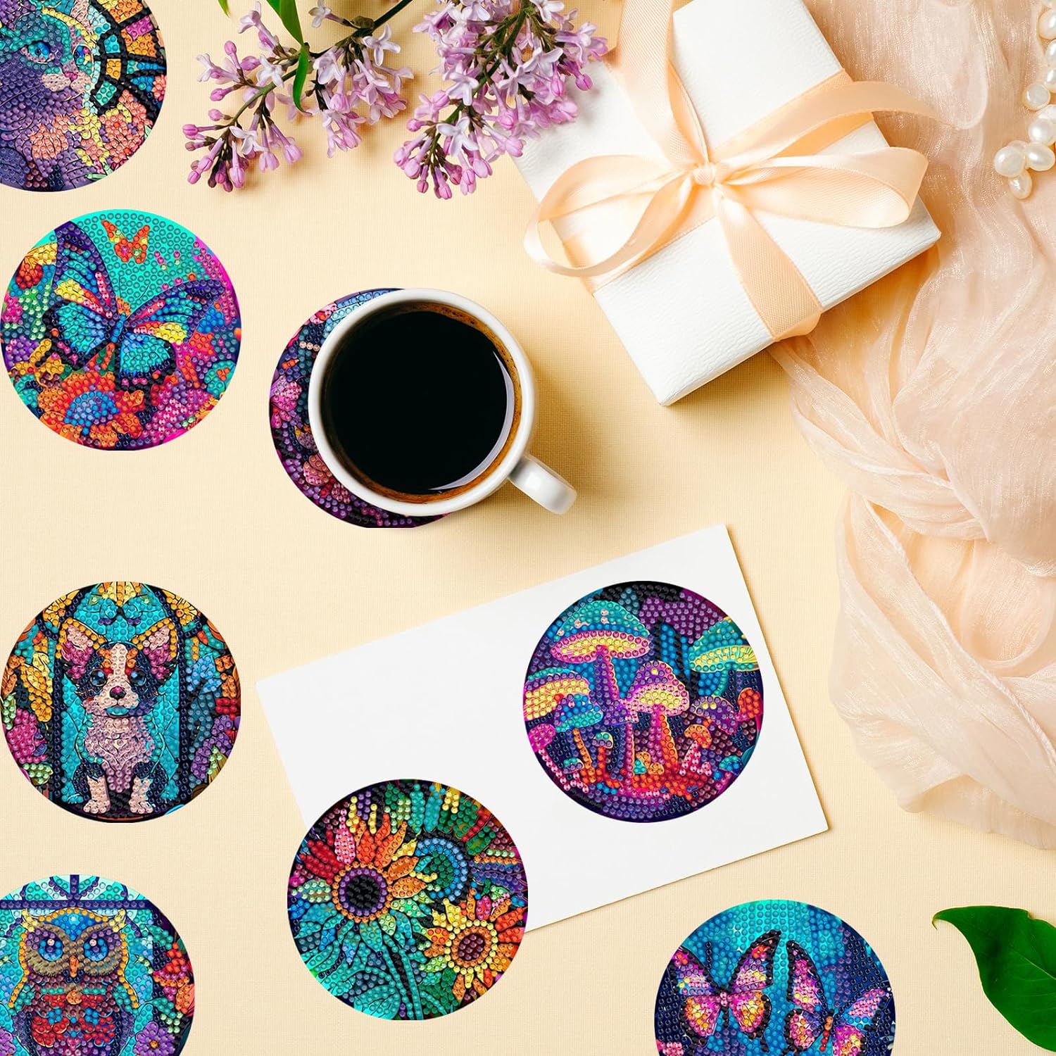 SDOYUNO 8pcs Diamond Art Coast - Resin Art Coasters recension och pris