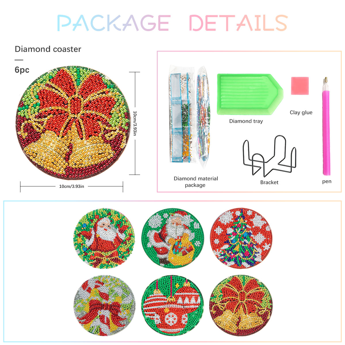 GATYZTORY 6pcs/Set DIY Diamond - Resin Art Coasters recension och pris