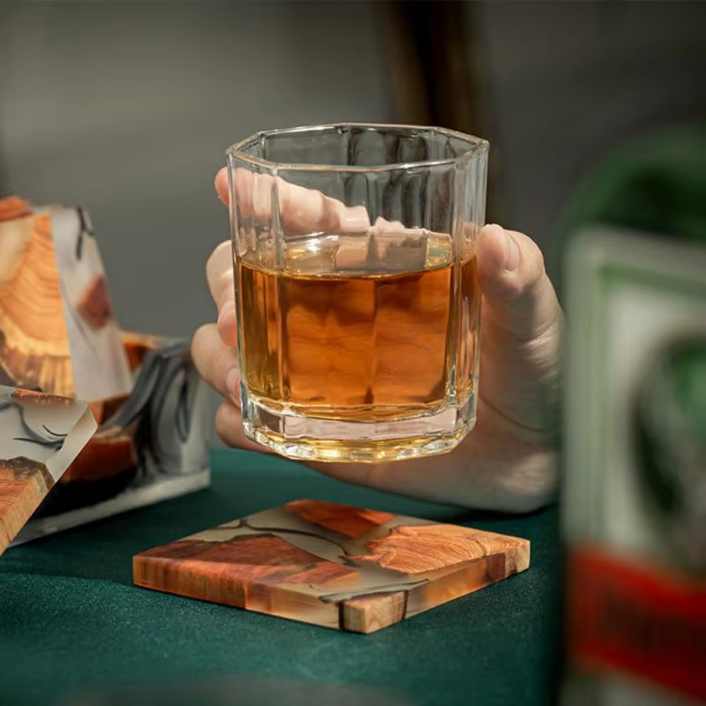 Wood Resin Coasters Square Cup - Resin Art Coasters recension och pris