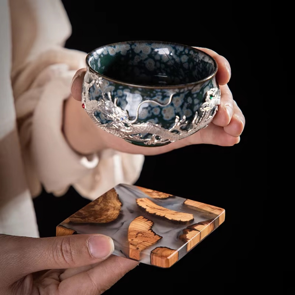 Wood Resin Coasters Square Cup - Resin Art Coasters recension och pris