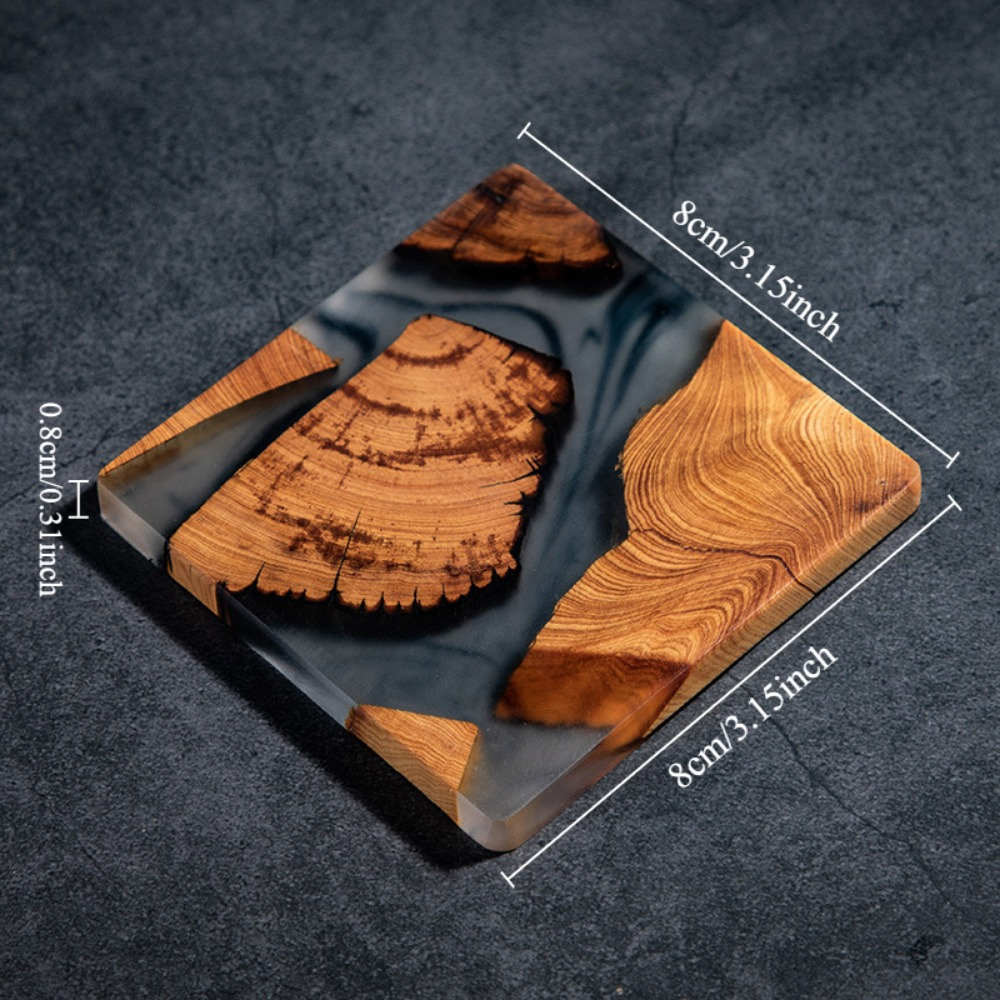 Wood Resin Coasters Square Cup - Resin Art Coasters recension och pris