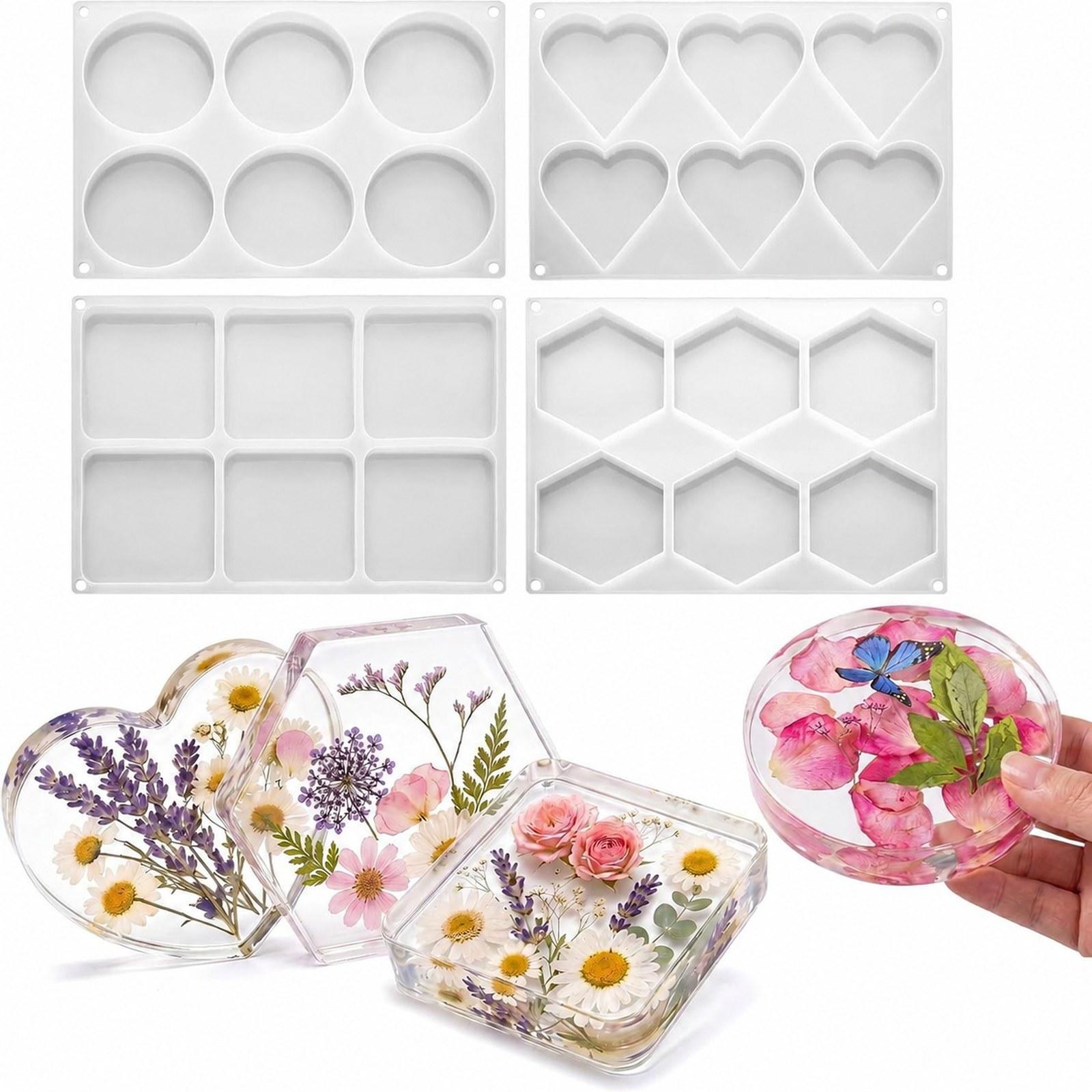 4Pcs Deep Resin Coaster Molds  - Coaster Mold Square recension och pris
