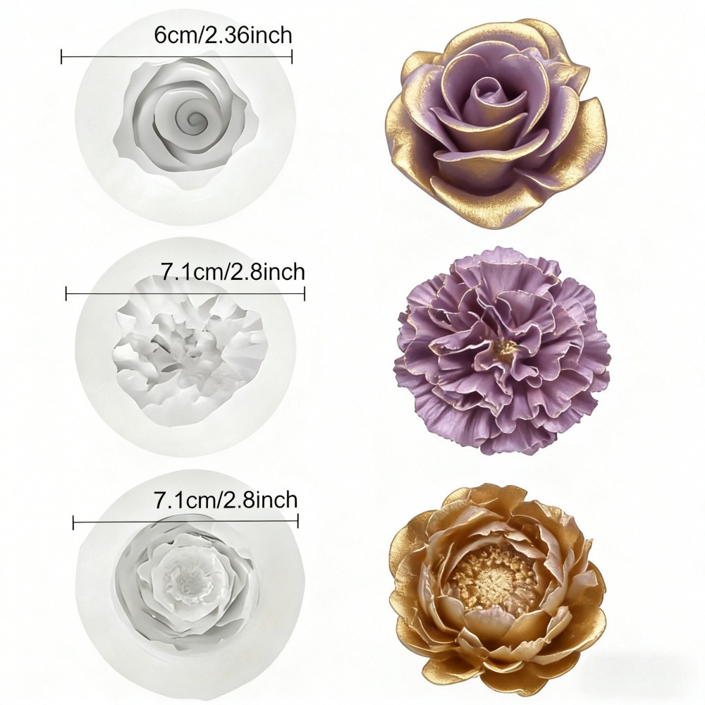 3-Piece Silicone Molds for Ros - Resin Art Design For Wedding recension och pris