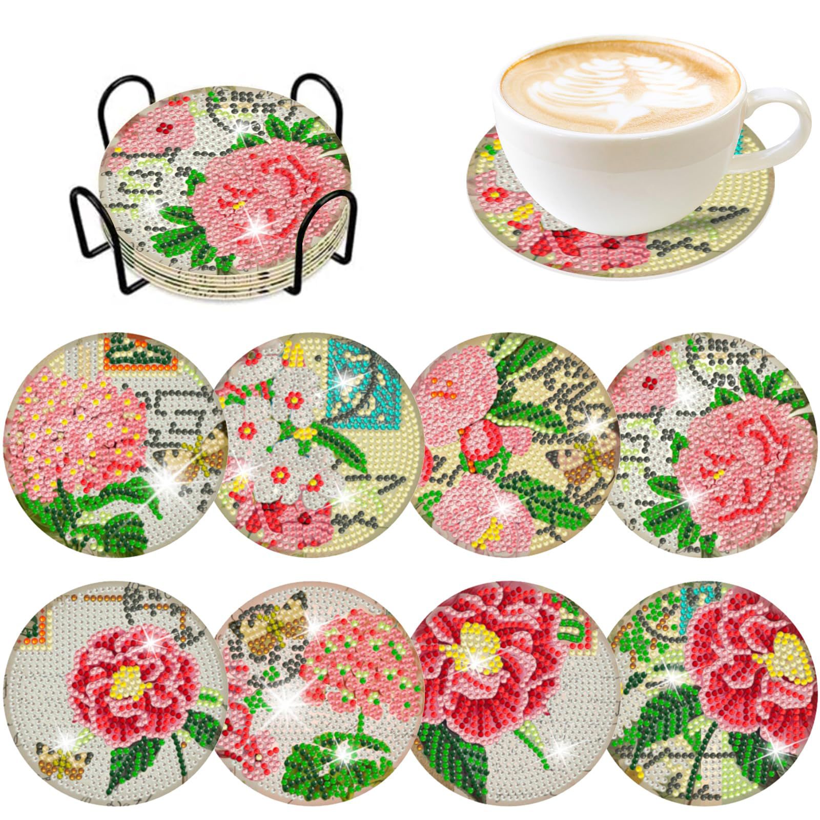 RUOPOTY 8pc/sets Diamond Paint - Resin Art Coasters recension och pris