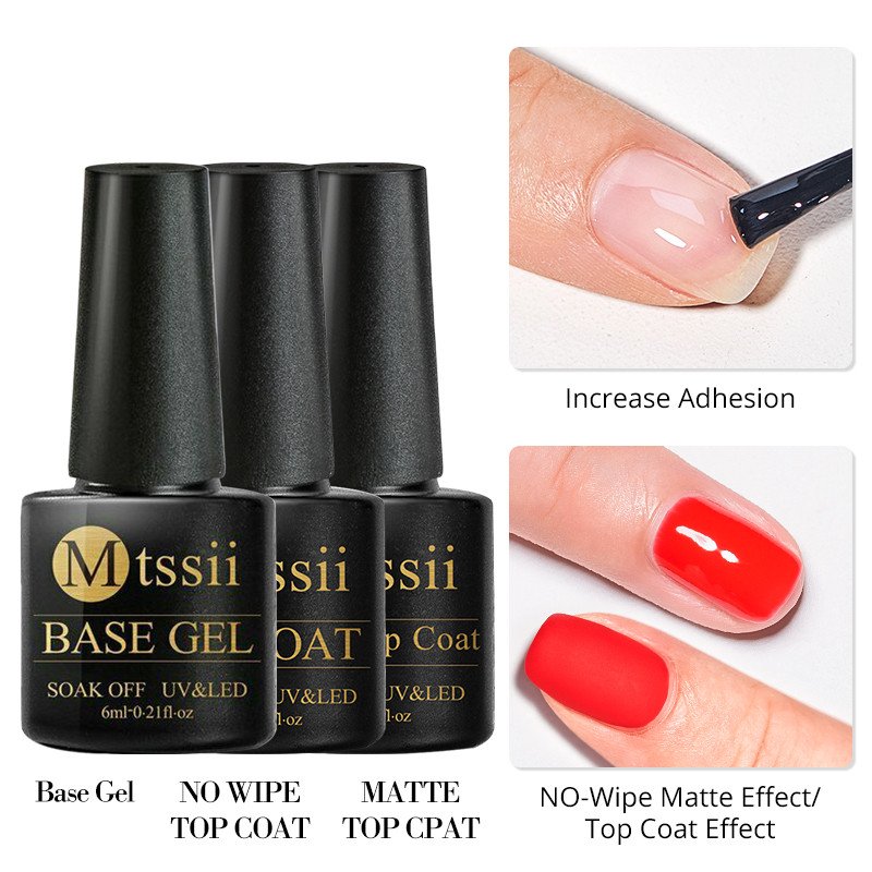 Base Gel No Wipe Top Coat 6ML  - Uv Lamp Nail Resin recension och pris