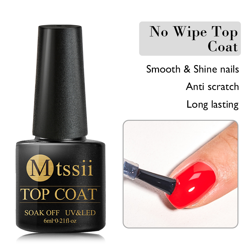 Base Gel No Wipe Top Coat 6ML  - Uv Lamp Nail Resin recension och pris