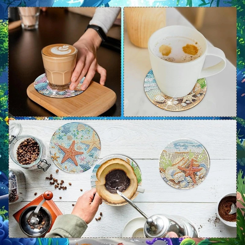 8 Pieces of Diamond Art Painti - Resin Art Coasters recension och pris